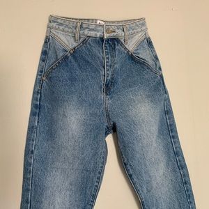 Princess Polly Two Toned Mom Jeans Size 4